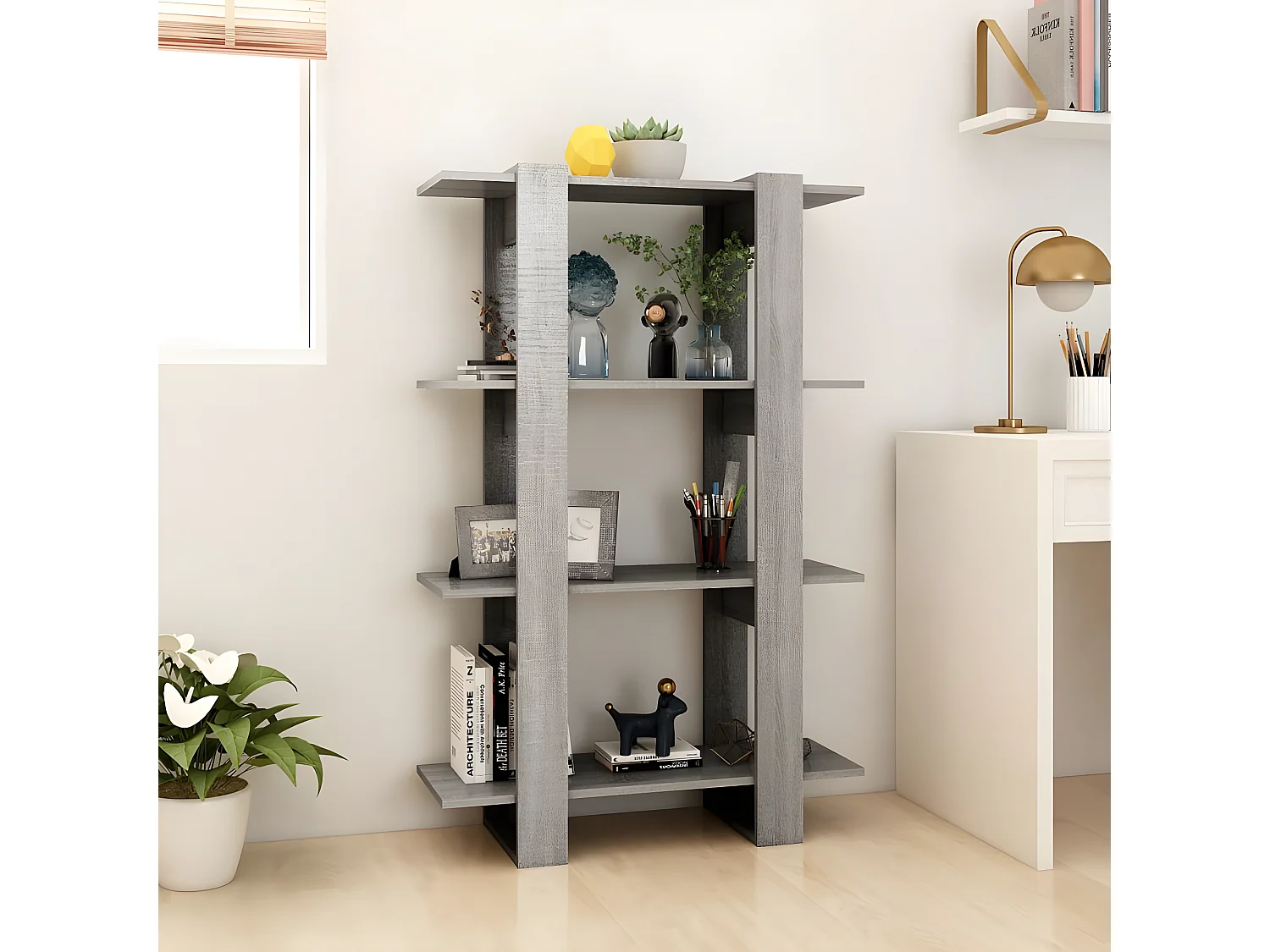 Bibliothèque/Séparateur de pièce Sonoma gris 80x30x123,5 cm