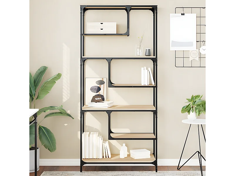 Bibliothèque chêne sonoma 81x36x176 cm bois d'ingénierie