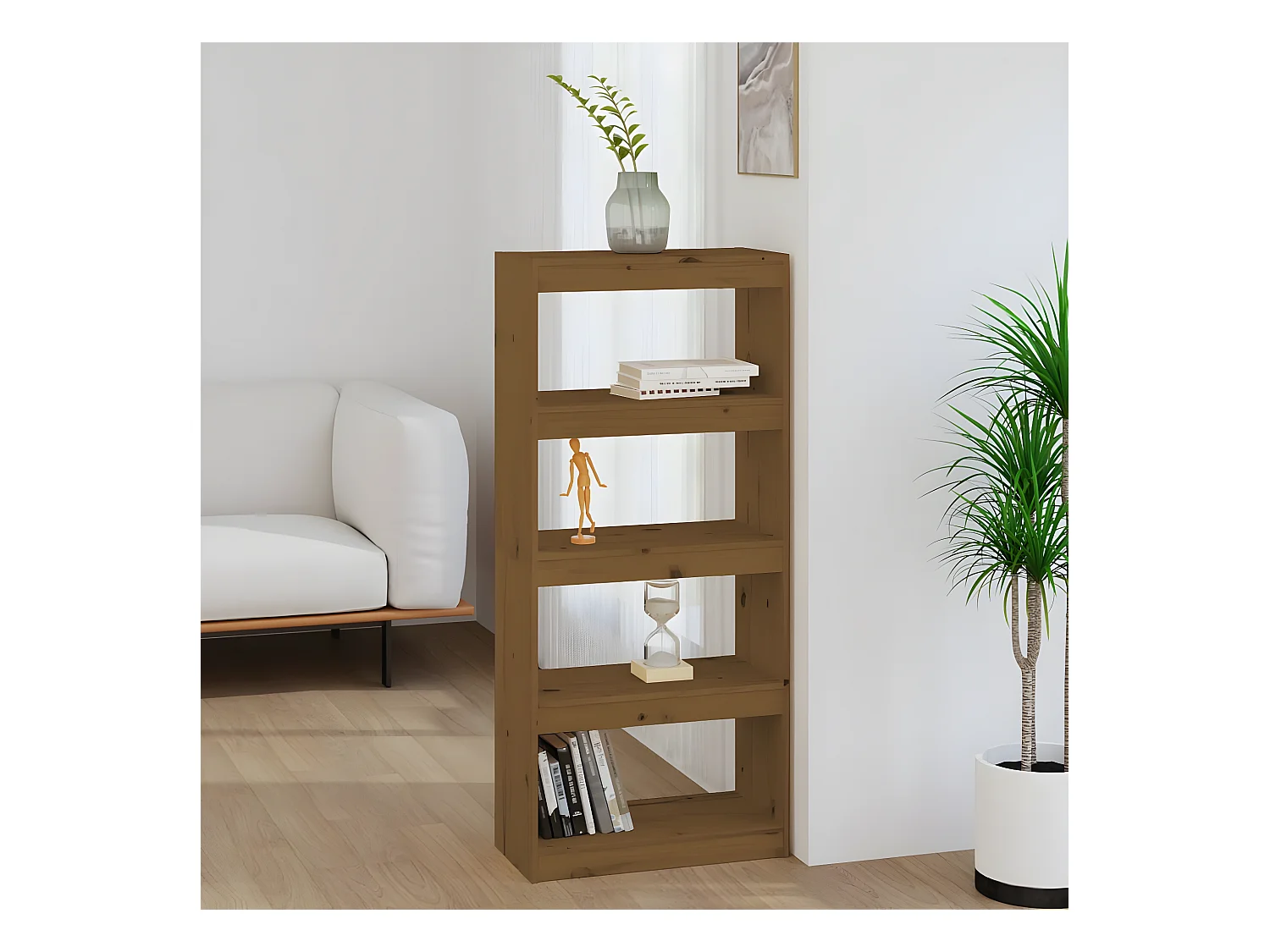 Bibliothèque/Séparateur de pièce Marron miel 60x30x135,5 cm Pin