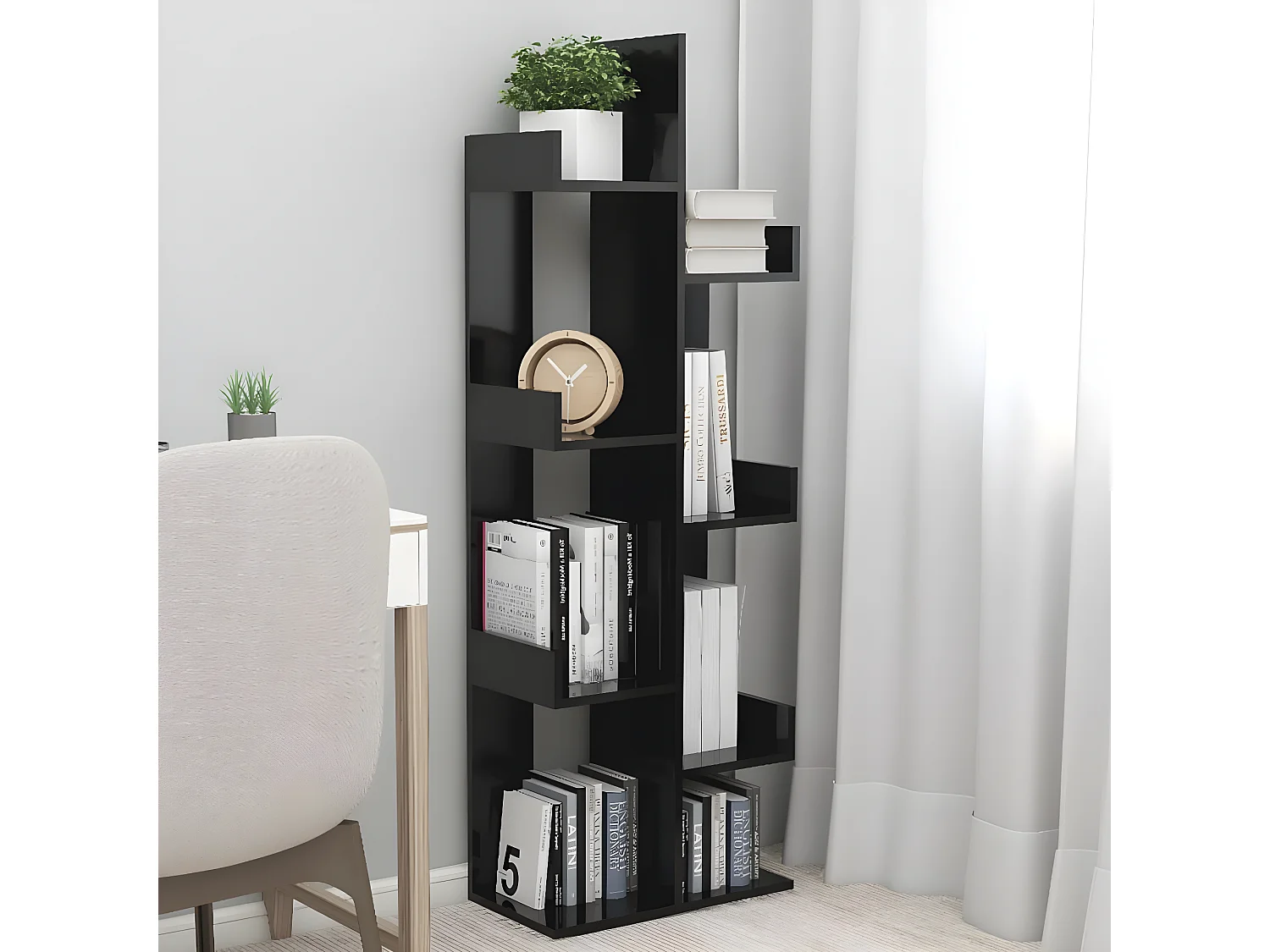 Estante 48x25,5x140 cm contraplacado preto