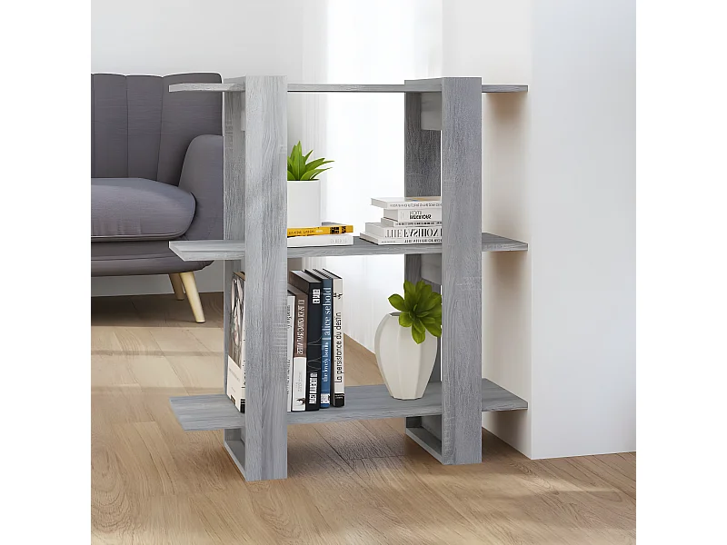 Estante/divisória 80x30x87 cm cor sonoma cinza