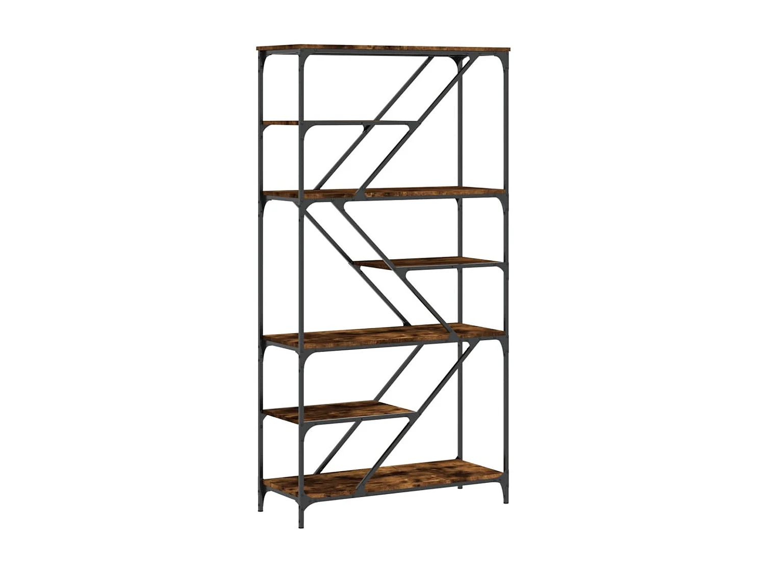 Bibliothèque chêne sonoma 91x36x176 cm bois ingénierie et acier