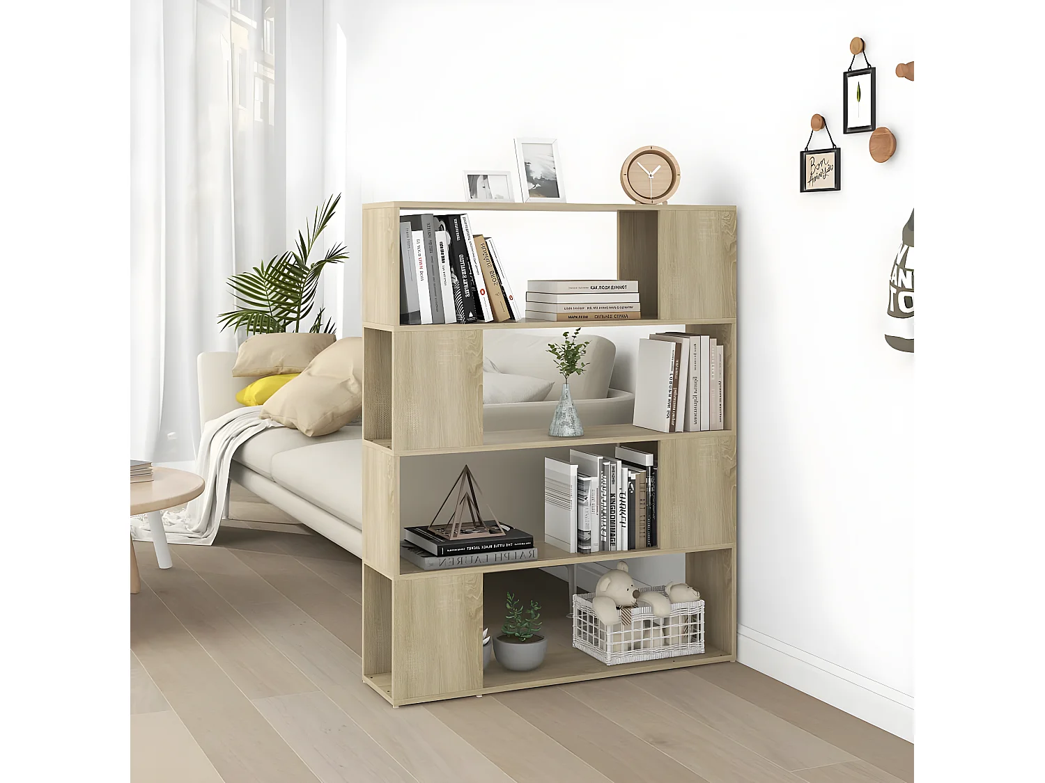 Bibliothèque/Séparateur de pièce Chêne sonoma 100x24x124 cm