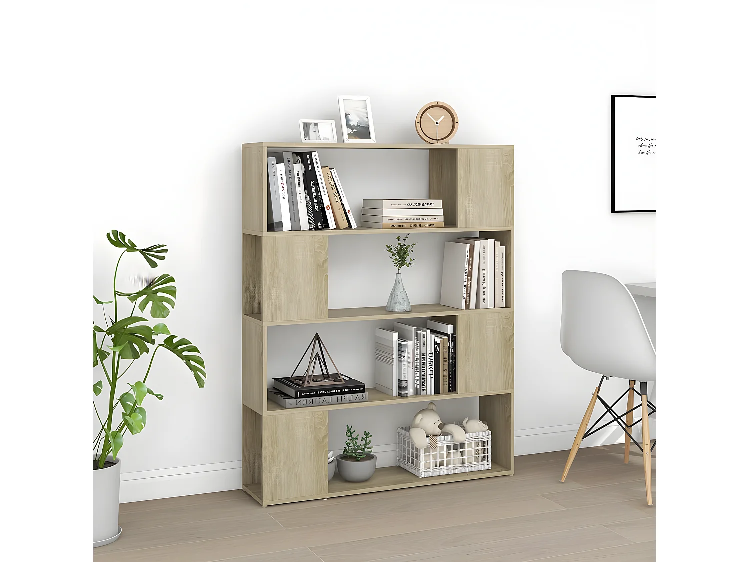 Bibliothèque/Séparateur de pièce Chêne sonoma 100x24x124 cm