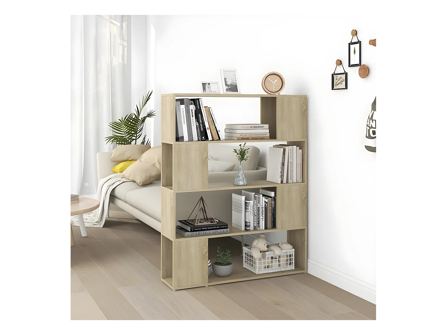 Bibliothèque/Séparateur de pièce Chêne sonoma 100x24x124 cm