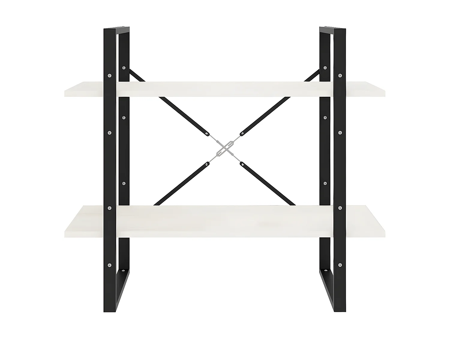 Bibliothèque à 2 niveaux Blanc 80x30x70 cm Bois de pin massif