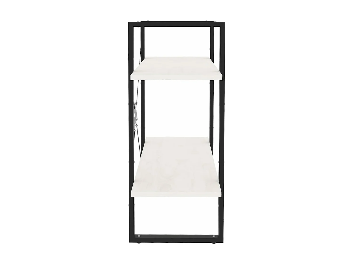 Bibliothèque à 2 niveaux Blanc 80x30x70 cm Bois de pin massif