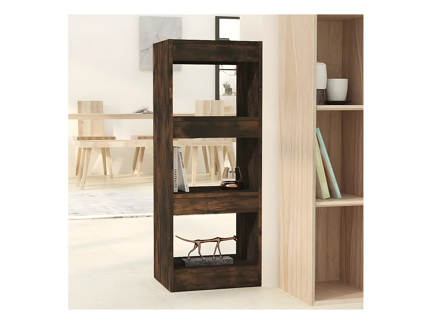 Bibliothèque/Séparateur de pièce Chêne fumé 40x30x103 cm