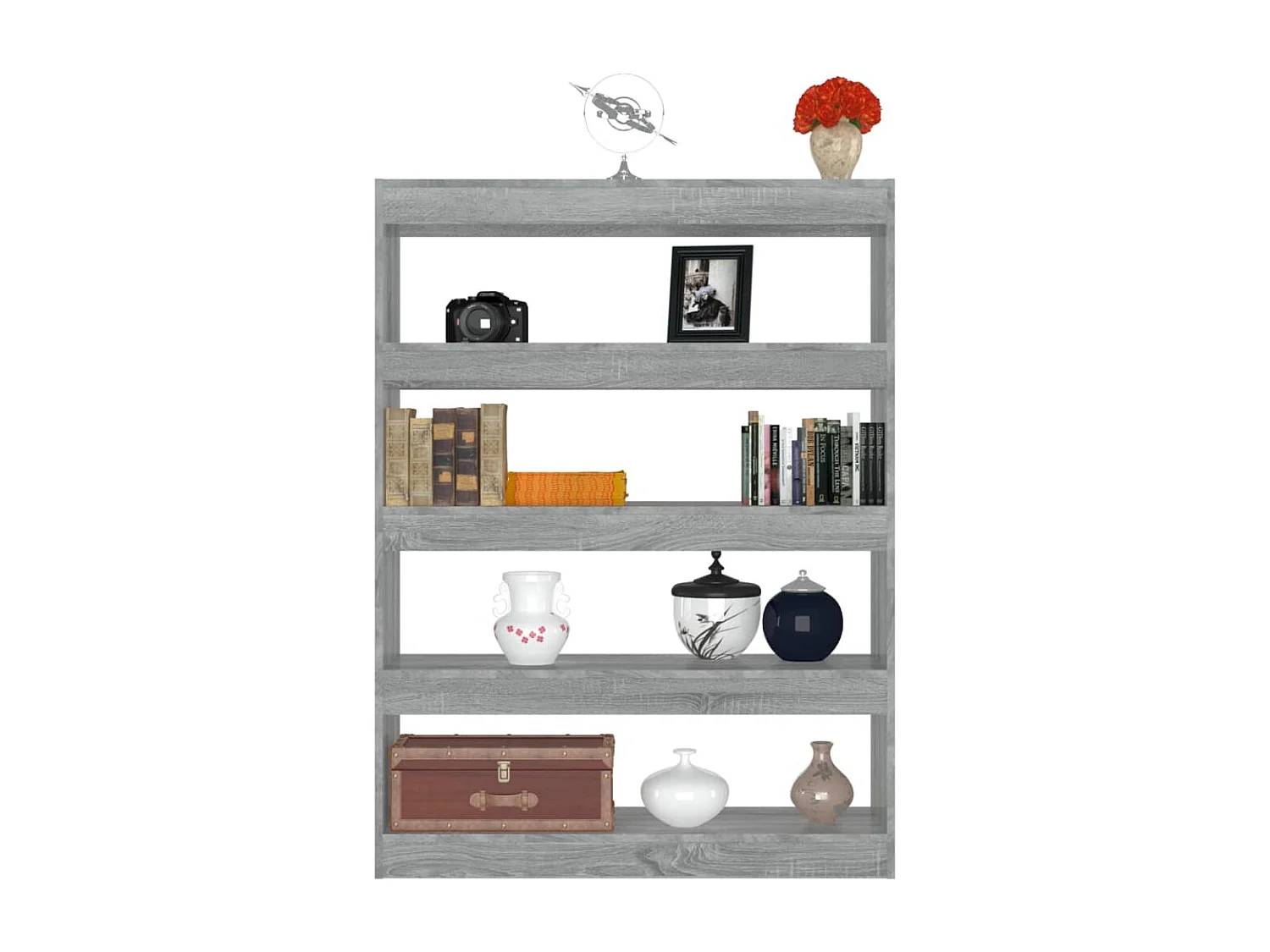 Bibliothèque/Séparateur de pièce Sonoma gris 100x30x135 cm