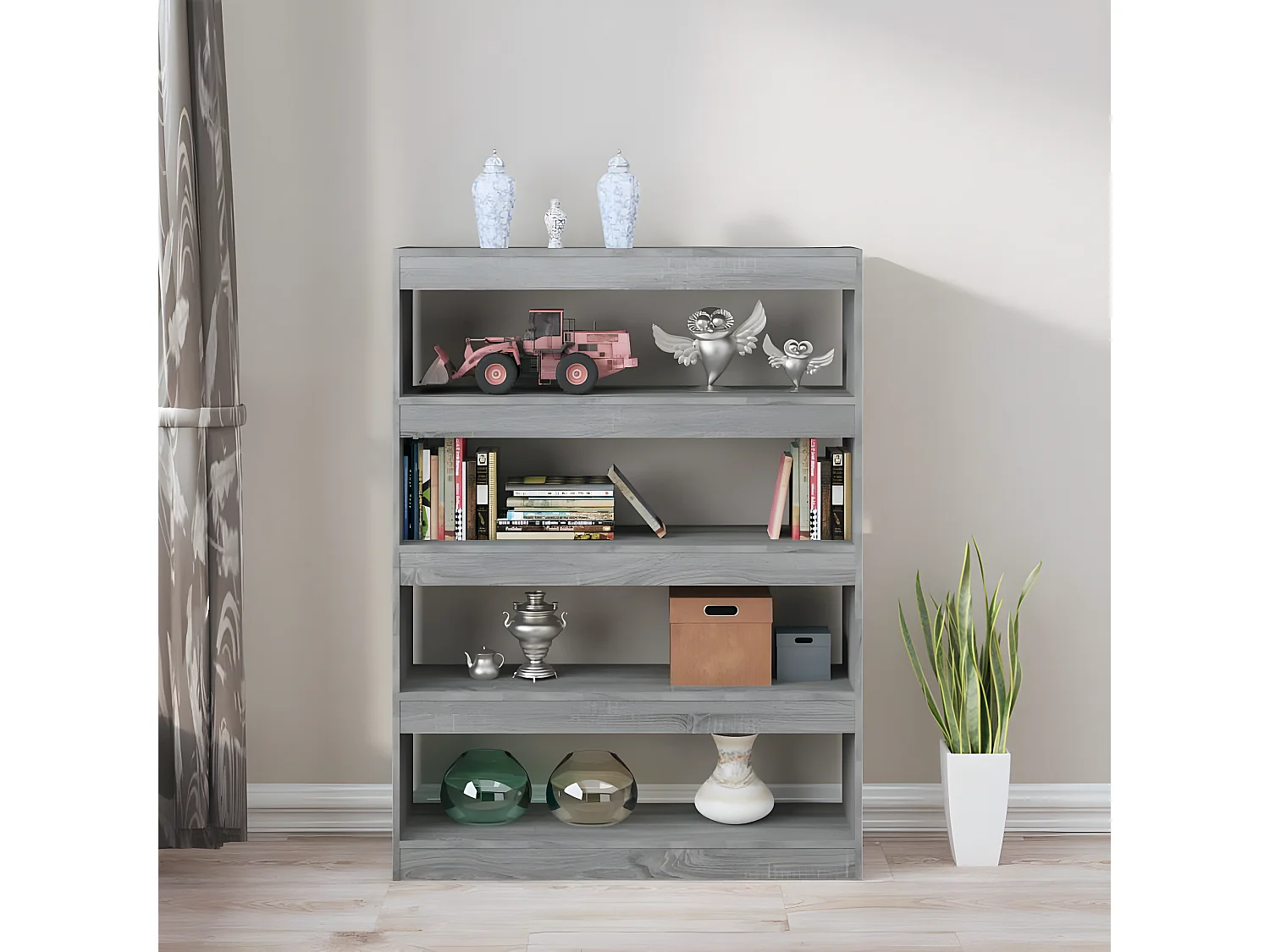 Bibliothèque/Séparateur de pièce Sonoma gris 100x30x135 cm