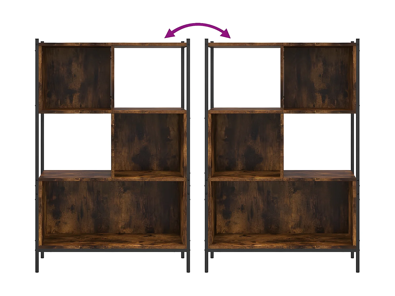 Estantería madera de ingeniería roble ahumado 72x28x109 cm