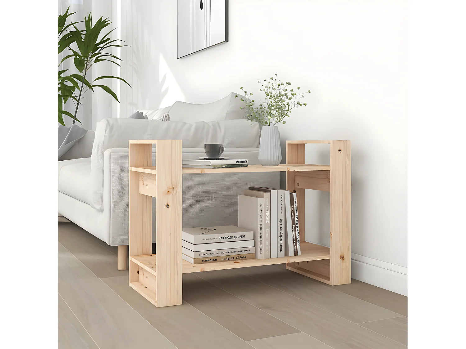 Estante/divisória 80x35x56,5 cm madeira de pinho maciça