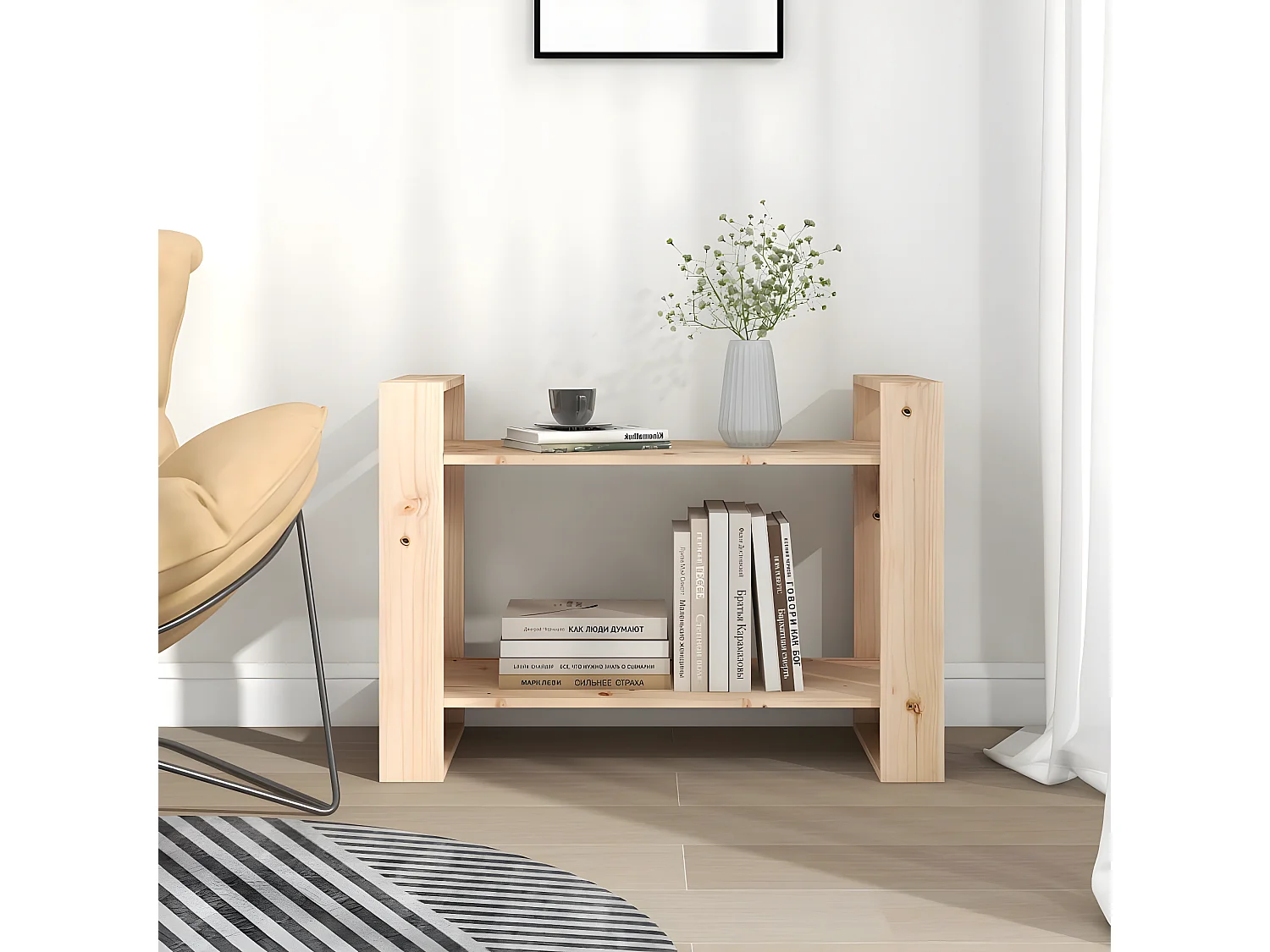 Estante/divisória 80x35x56,5 cm madeira de pinho maciça