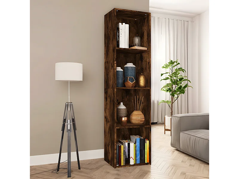 Bibliothèque/Meuble TV Chêne fumé 36x30x143cm Bois d'ingénierie