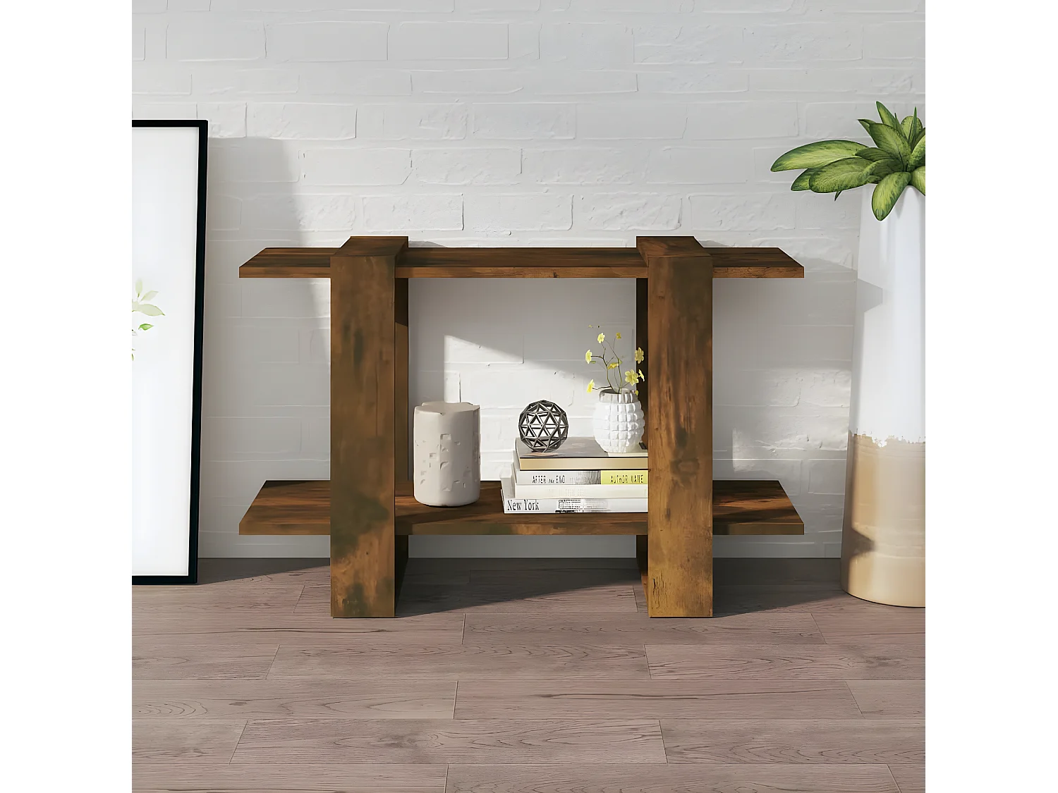 Boekenkast/kamerscherm 80x30x51 cm gerookt eikenkleurig