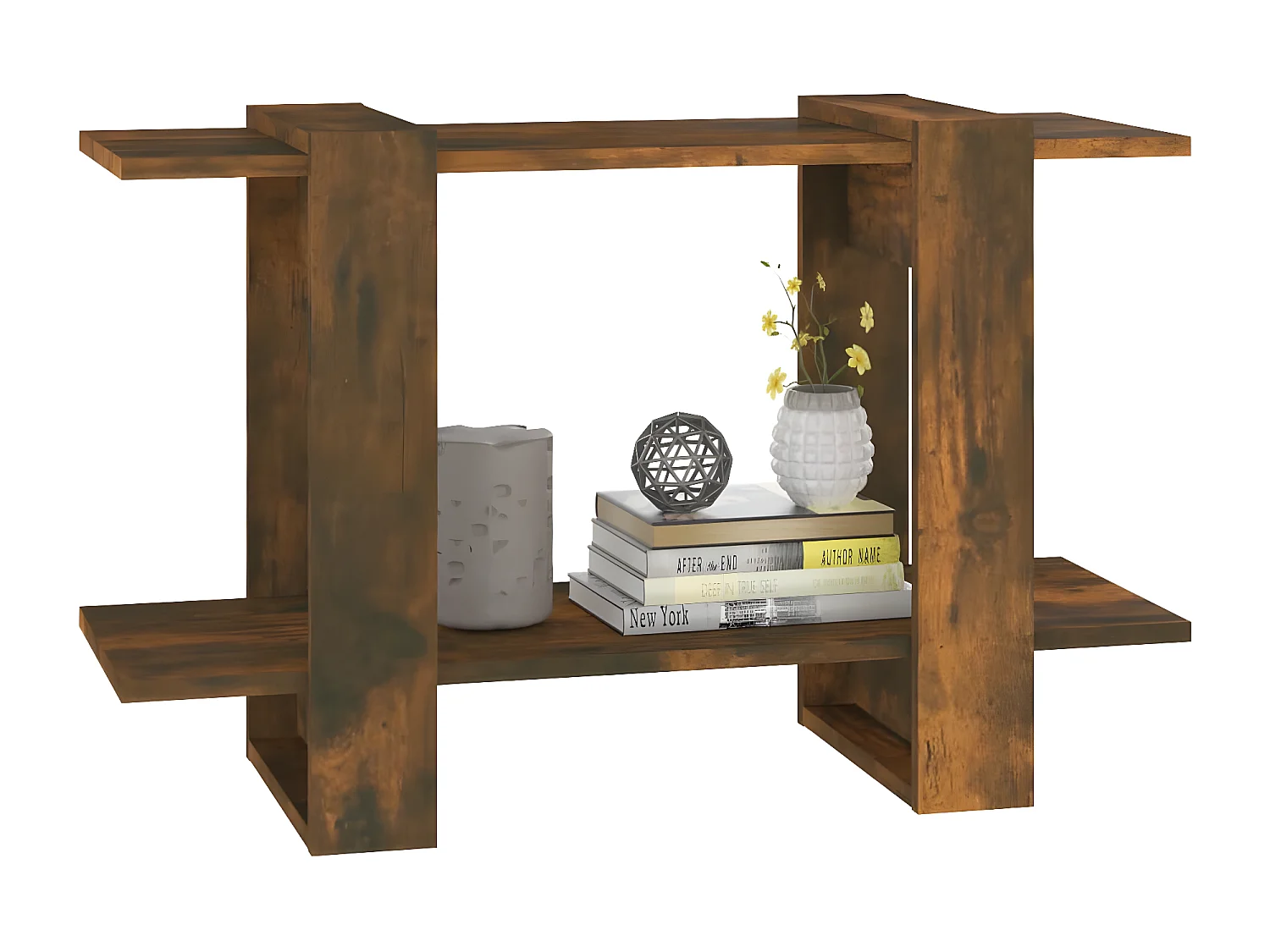 Boekenkast/kamerscherm 80x30x51 cm gerookt eikenkleurig