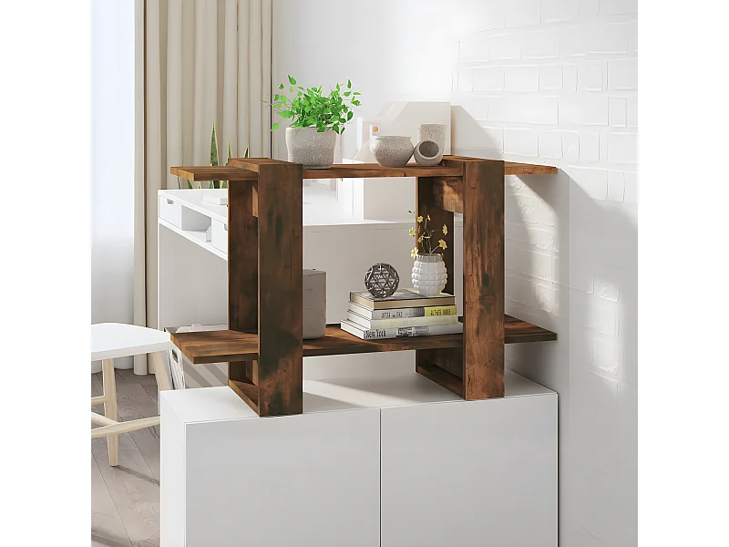 Boekenkast/kamerscherm 80x30x51 cm gerookt eikenkleurig