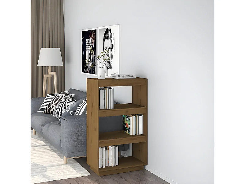Bibliothèque/Cloison Marron miel 60x35x103cm Bois de pin solide