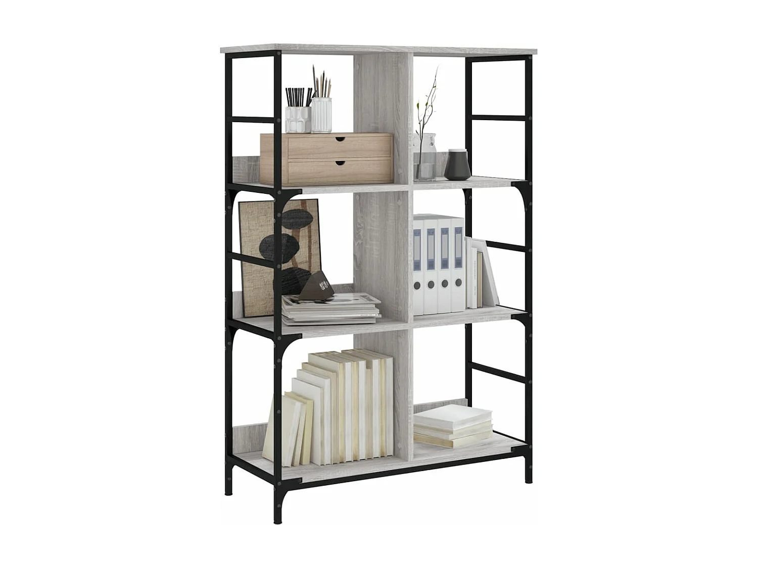 Bibliothèque sonoma gris 78,5x33x117,5 cm bois d'ingénierie