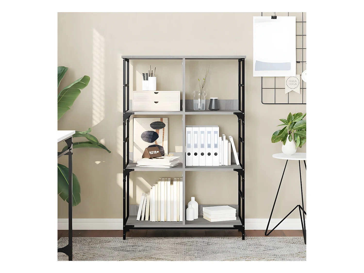 Bibliothèque sonoma gris 78,5x33x117,5 cm bois d'ingénierie