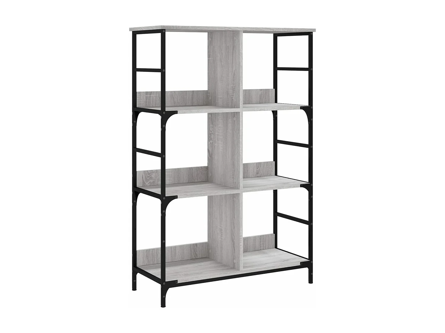 Boekenrek 78,5x33x117,5 cm bewerkt hout grijs sonoma eikenkleur