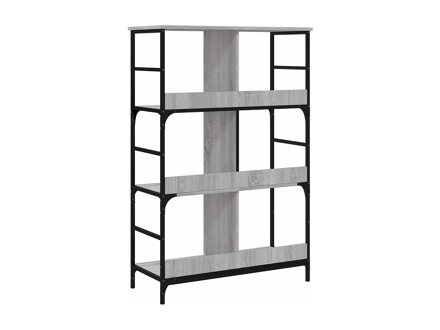 Boekenrek 78,5x33x117,5 cm bewerkt hout grijs sonoma eikenkleur