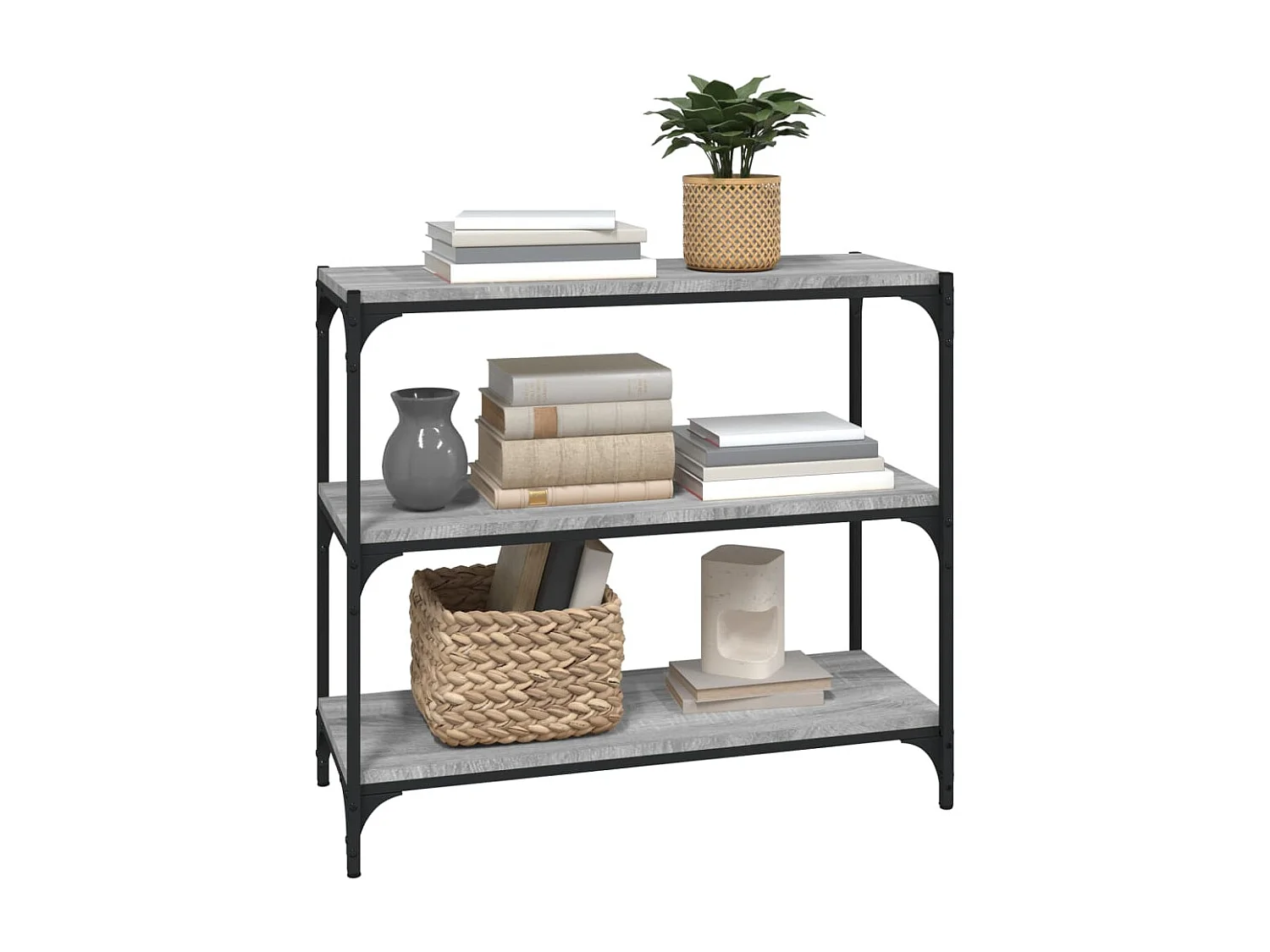 Bibliothèque Sonoma gris 80x33x70,5 cm Bois d'ingénierie acier