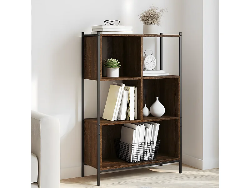 Bibliothèque chêne marron 72x28x109 cm bois d'ingénierie