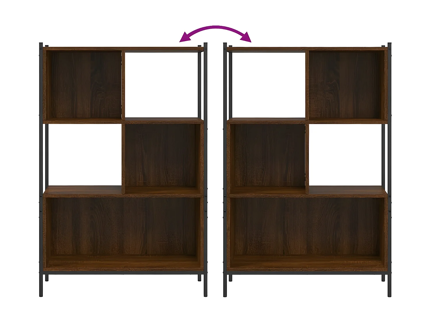 Estantería madera de ingeniería marrón roble 72x28x109 cm