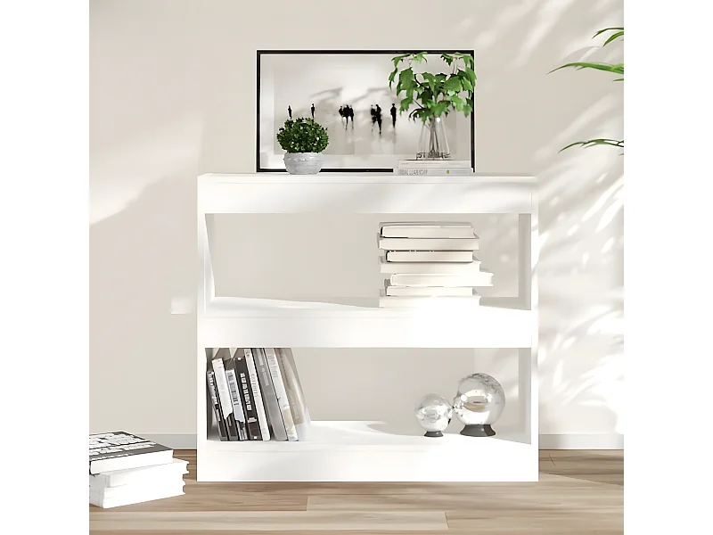 Boekenkast/kamerscherm 80x30x72 cm wit