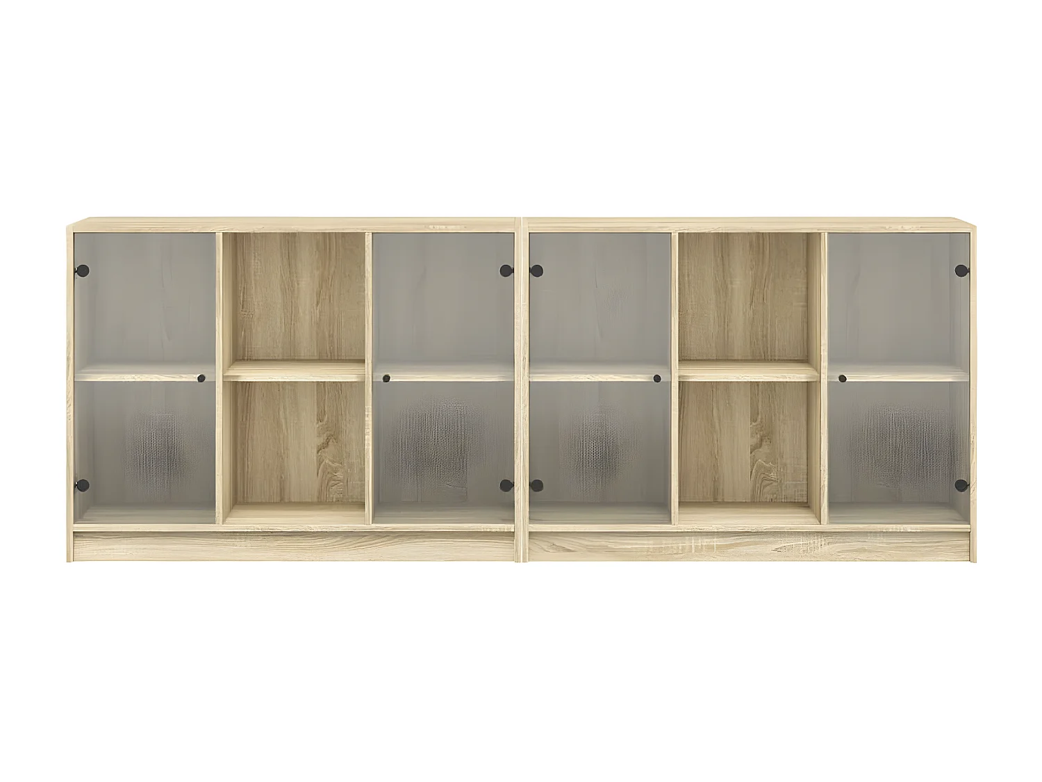 Bibliothèque avec portes chêne sonoma 204x37x75 cm