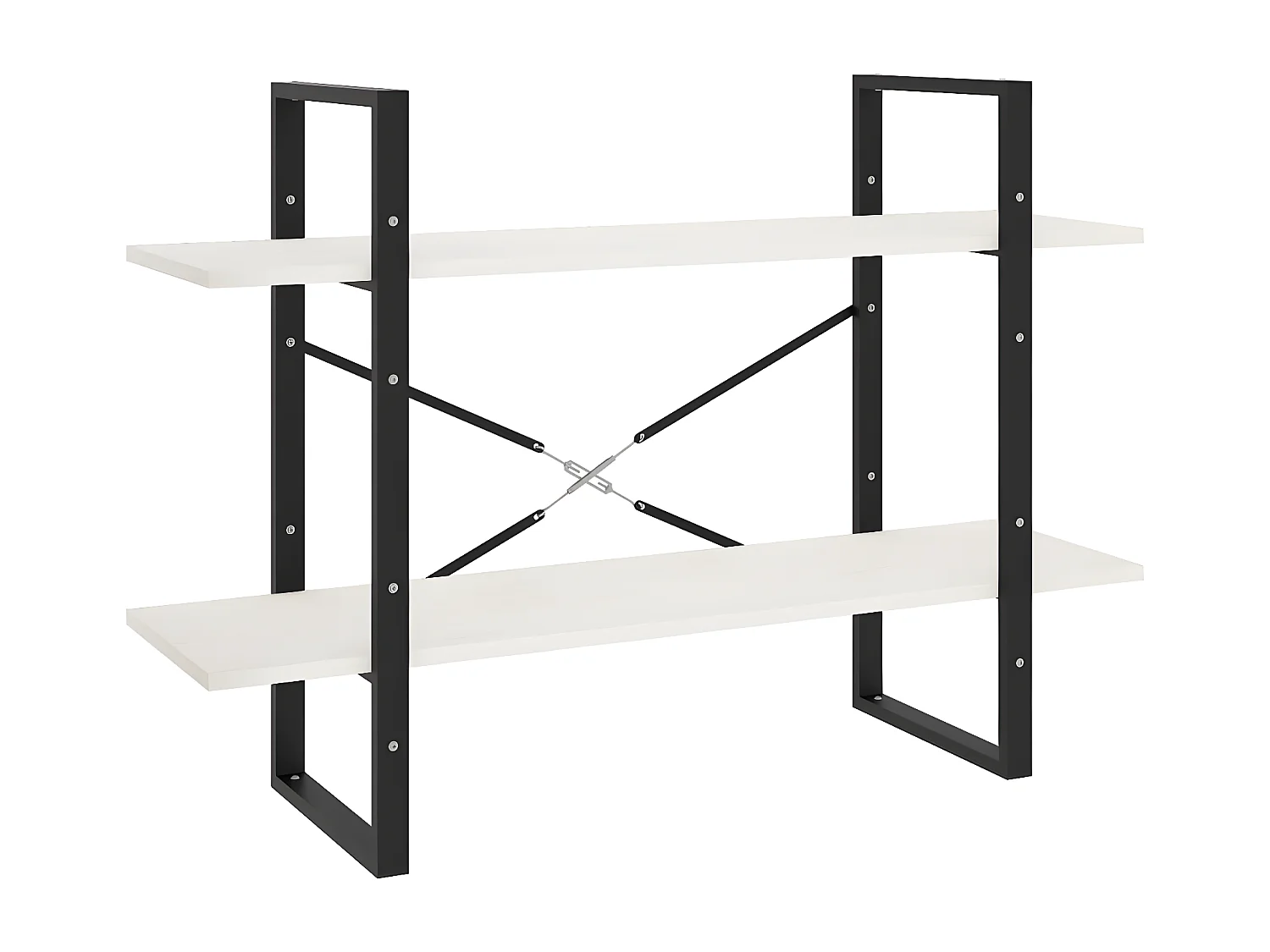 Bibliothèque à 2 niveaux Blanc 100x30x70 cm Bois de pin massif