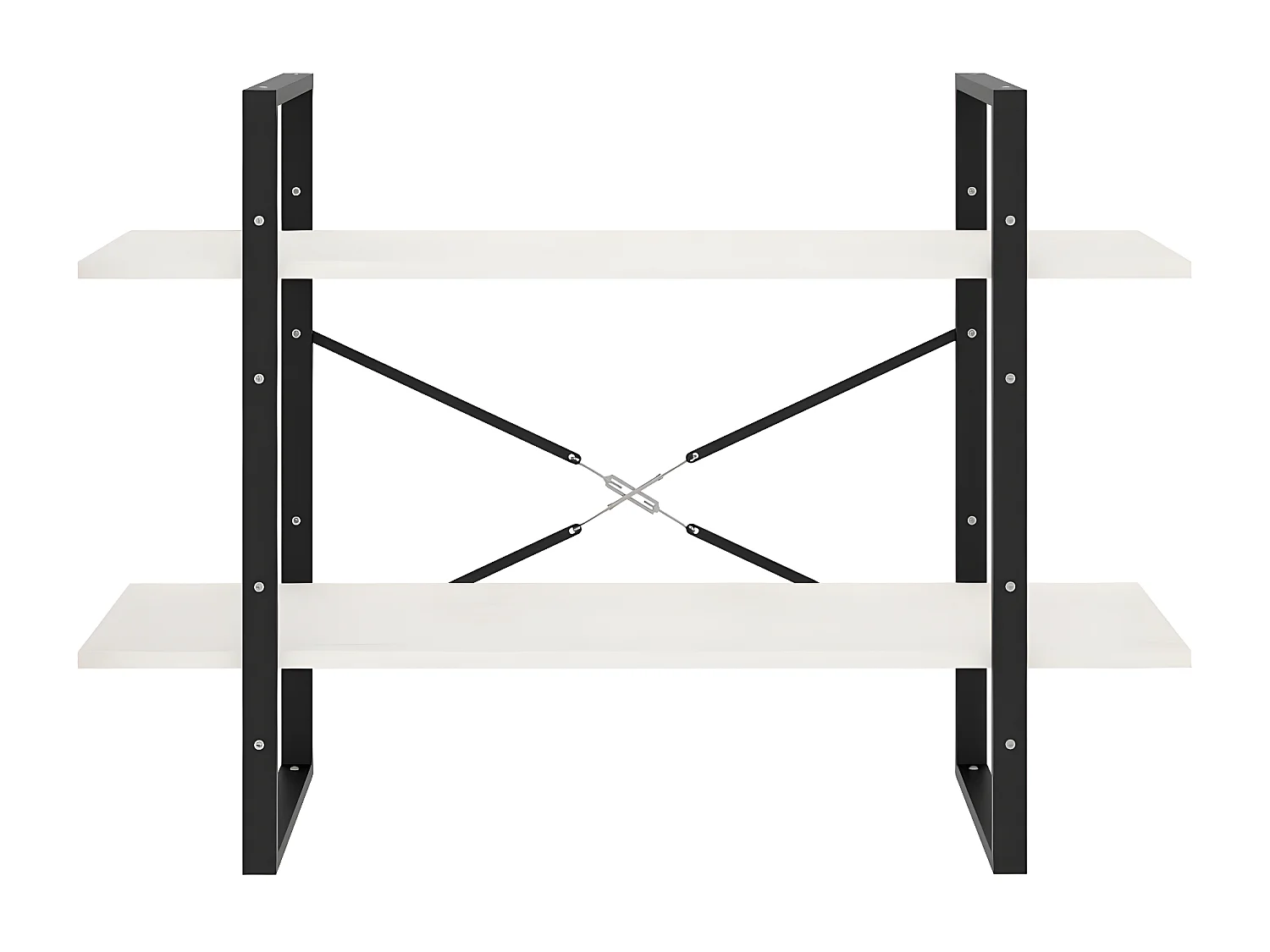 Bibliothèque à 2 niveaux Blanc 100x30x70 cm Bois de pin massif