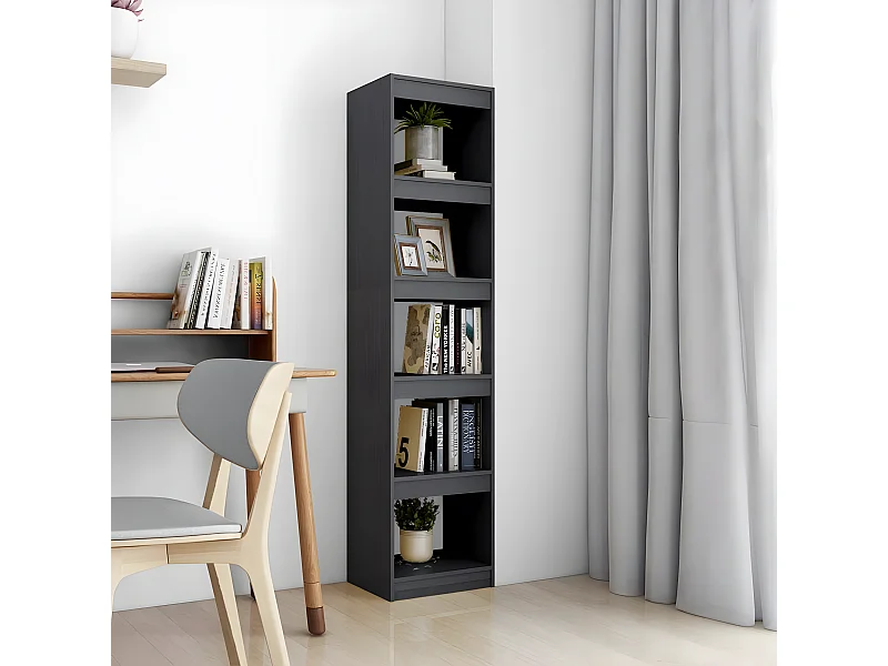 Bibliothèque/Séparateur de pièce Gris 40x30x167,5 cm Pin massif