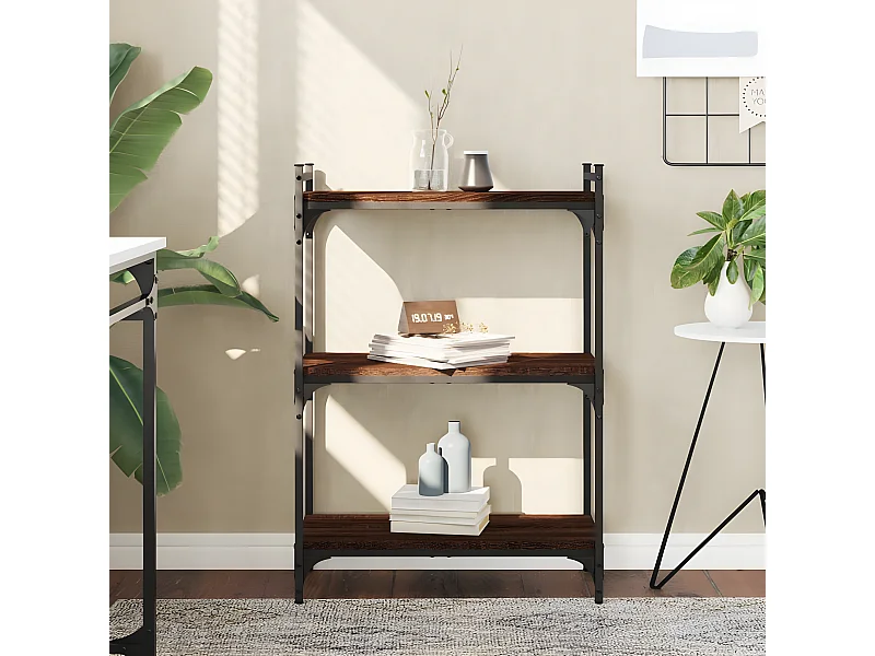 Estante c/ 3 prateleiras derivados de madeira carvalho castanho