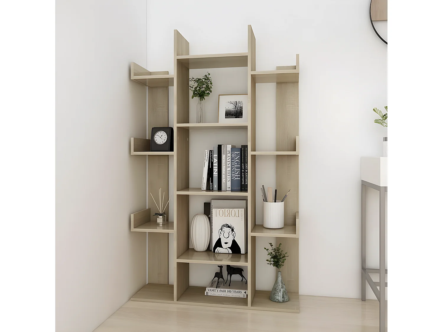 Estante 86x25,5x140 cm contraplacado cor carvalho sonoma