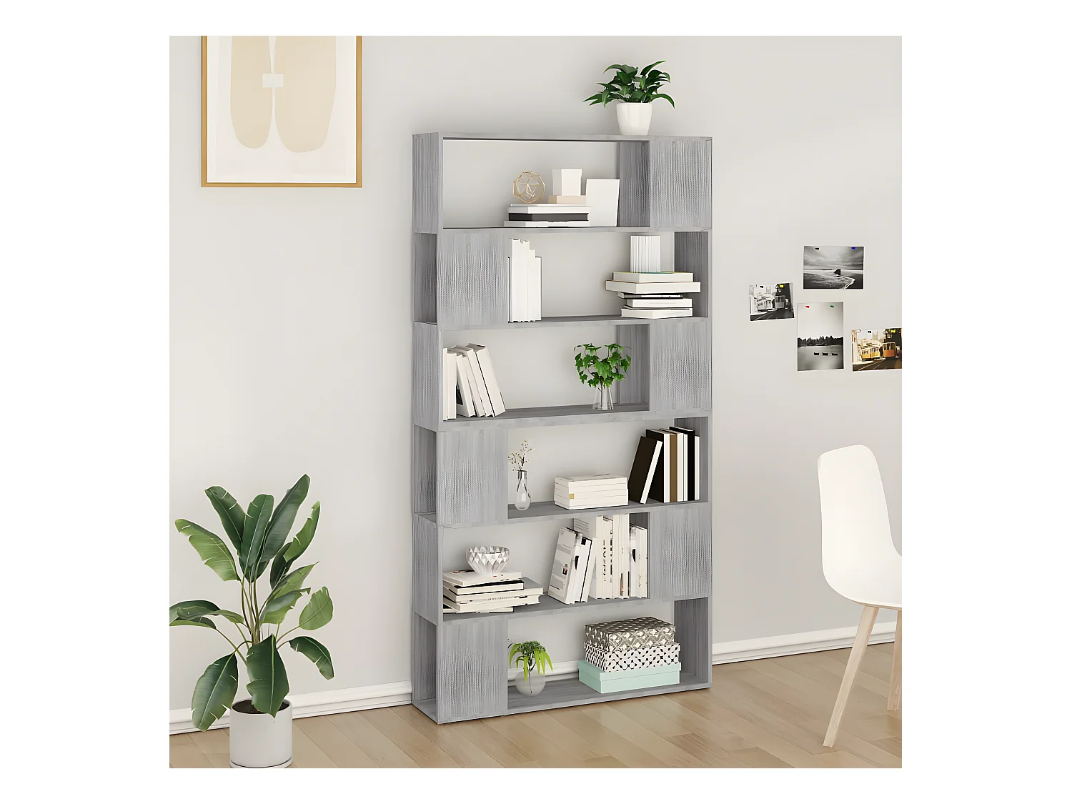 Bibliothèque/Séparateur de pièce gris sonoma 100x24x188 cm