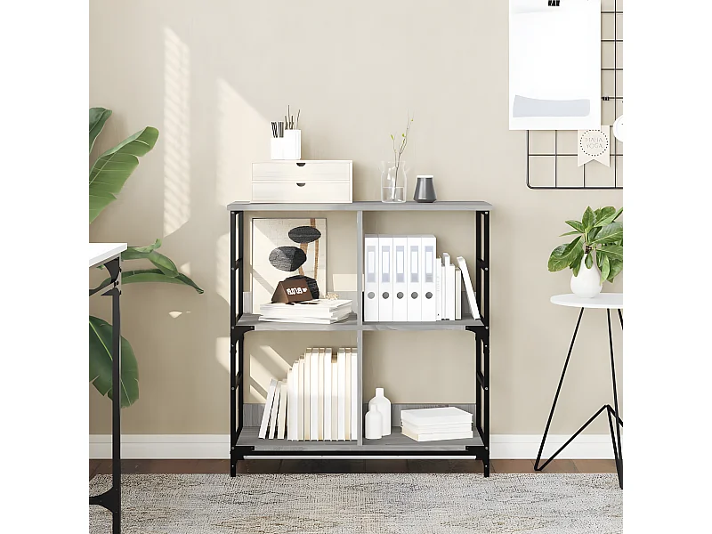 Bibliothèque sonoma gris 78,5x33x82 cm bois d'ingénierie