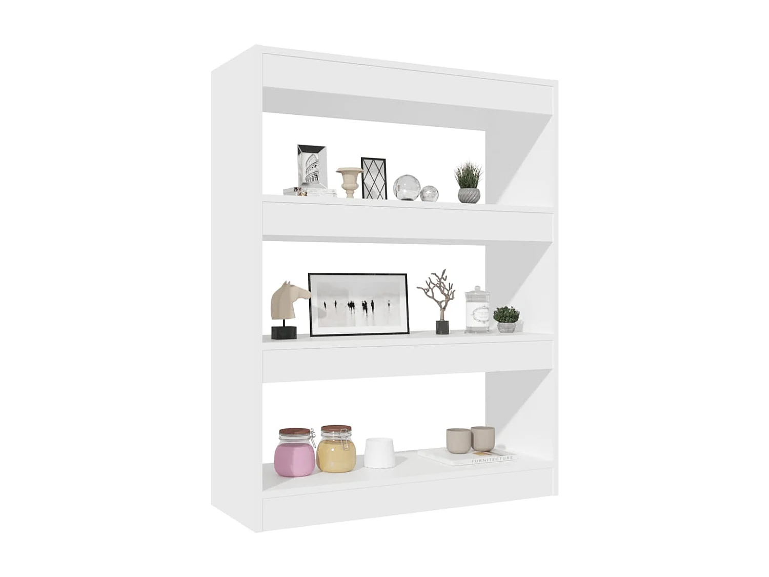 Estantería/divisor madera contrachapada blanco 80x30x103 cm