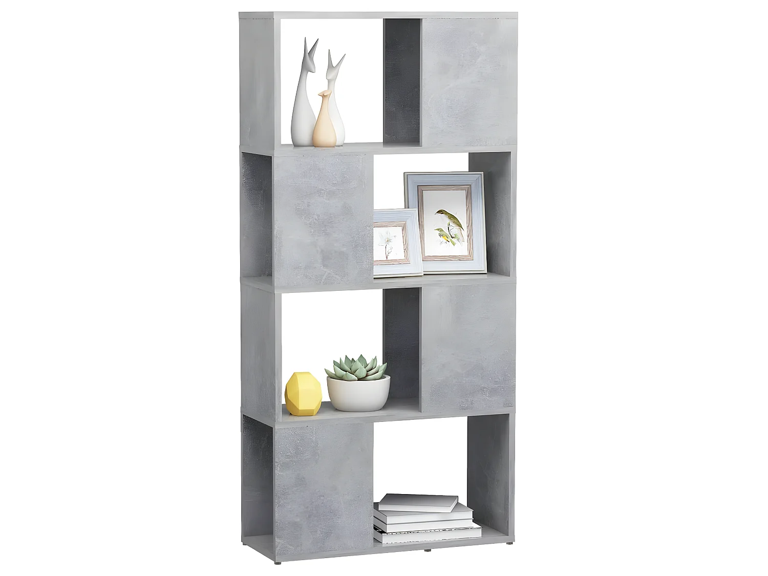 Bibliothèque/Séparateur de pièce Gris béton 60x24x124,5 cm