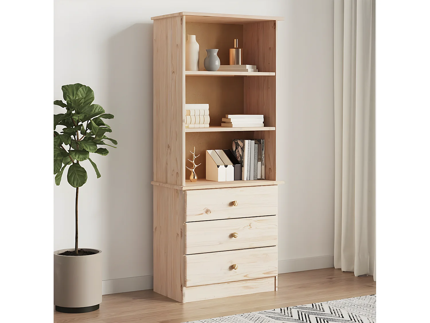 Boekenkastukkenmet lades ALTA 60x35x142 cm massief grenenhout