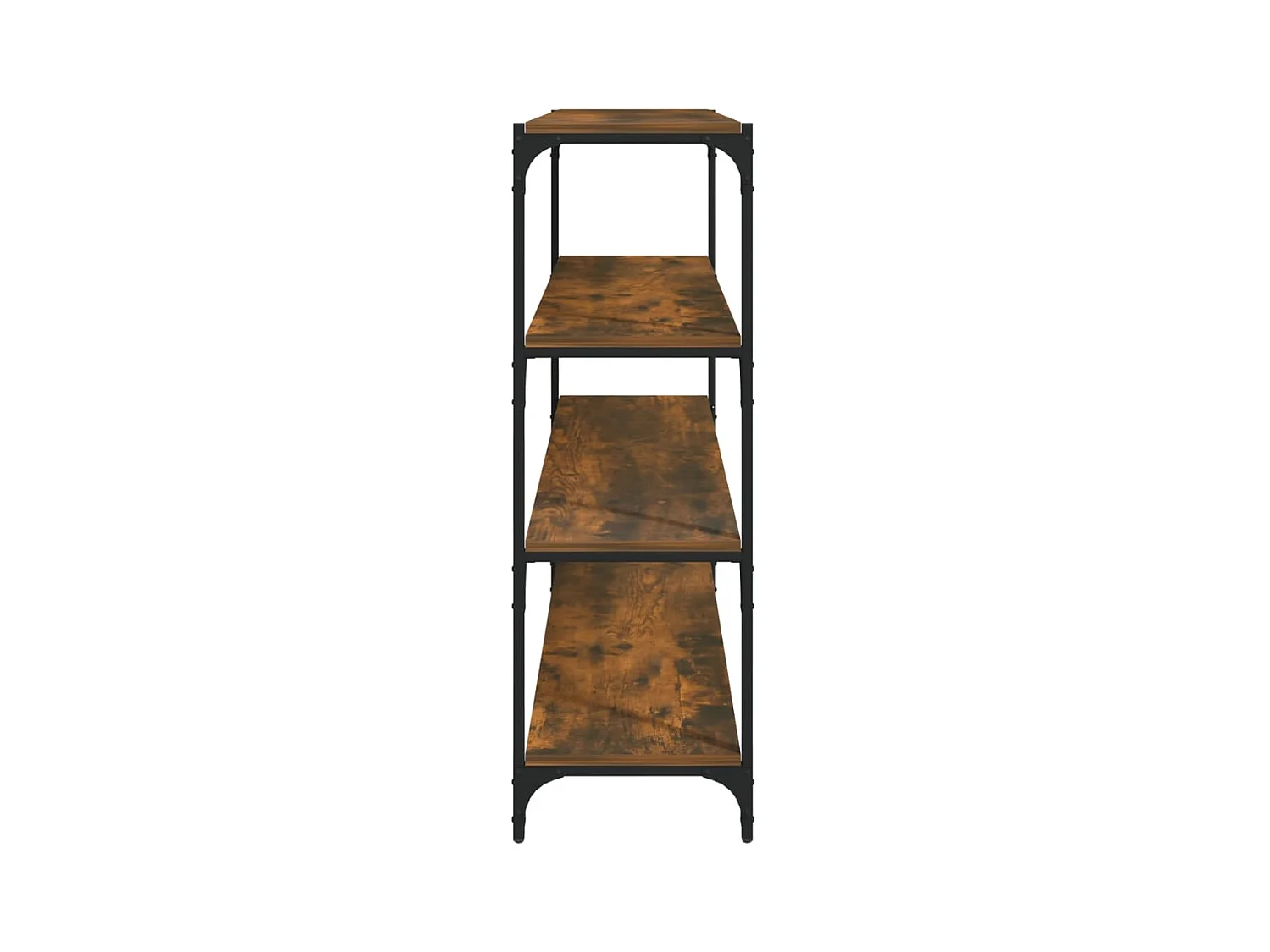 Bibliothèque Chêne fumé 100x33x100cm Bois d'ingénierie et acier
