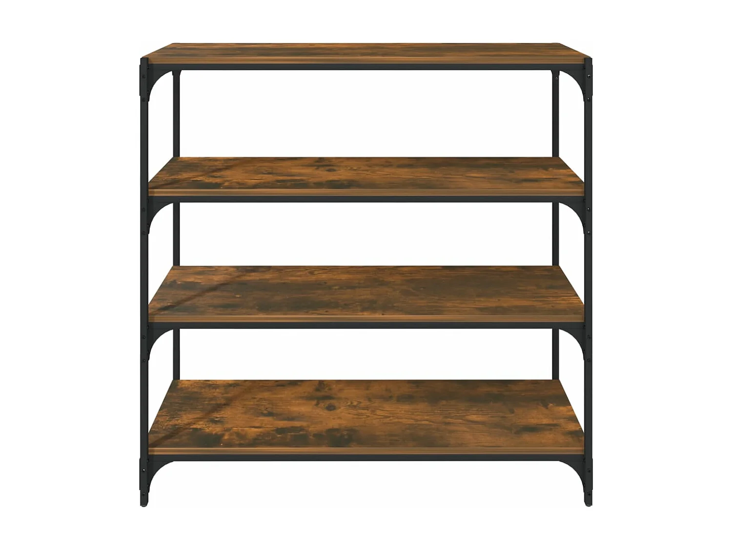 Bibliothèque Chêne fumé 100x33x100cm Bois d'ingénierie et acier