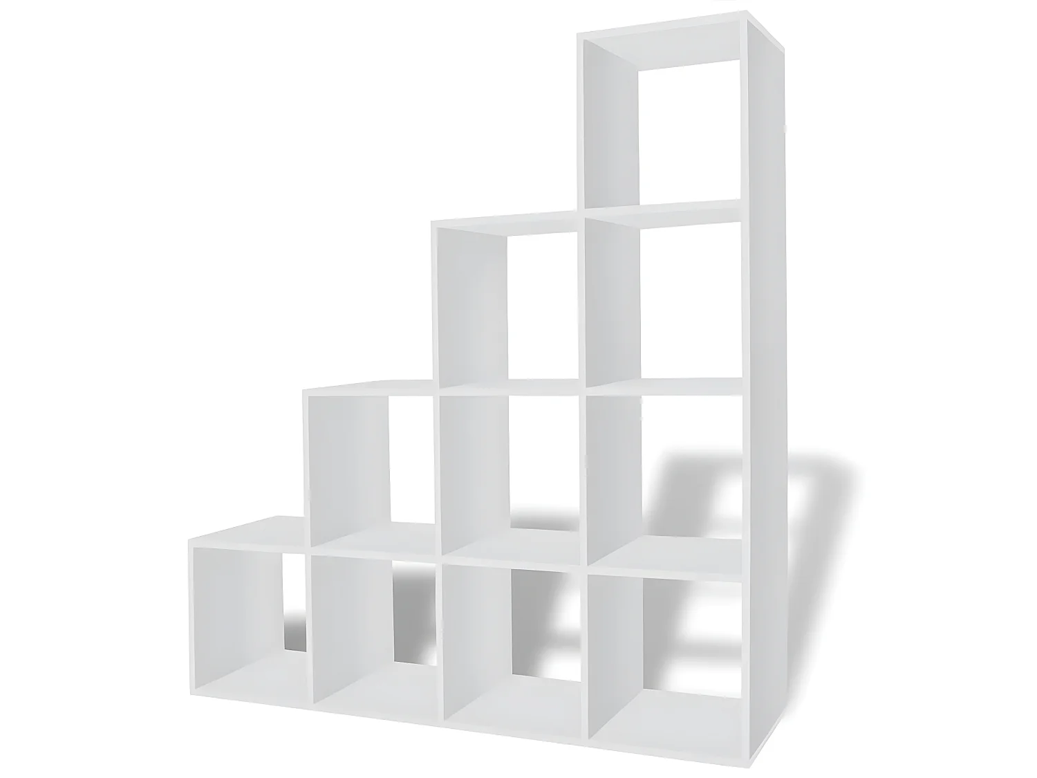 Estantería librería en forma de escalera 142 cm blanca