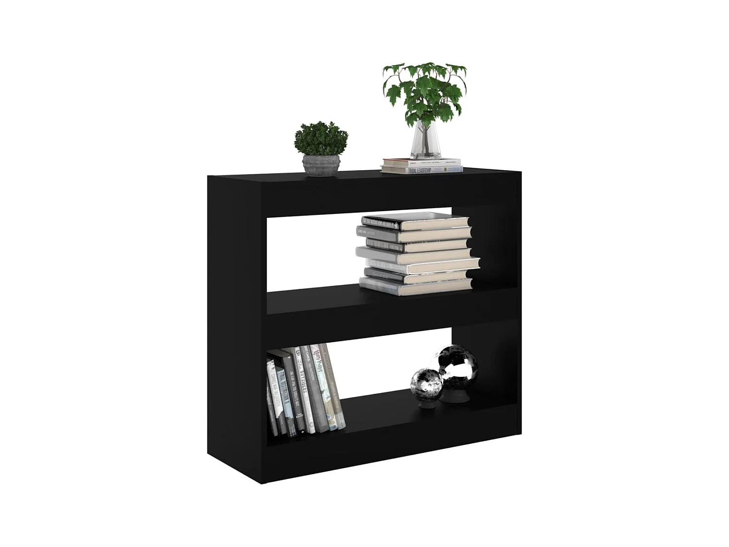 Bibliothèque/Séparateur de pièce Noir 80x30x72 cm