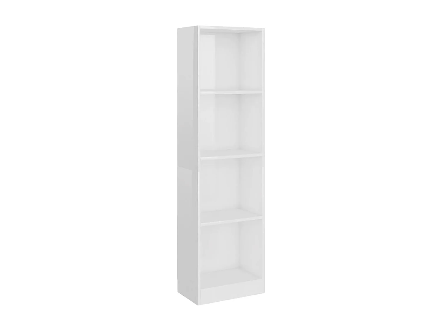Bibliothèque à 4 niveaux Blanc brillant 40x24x142 cm Aggloméré