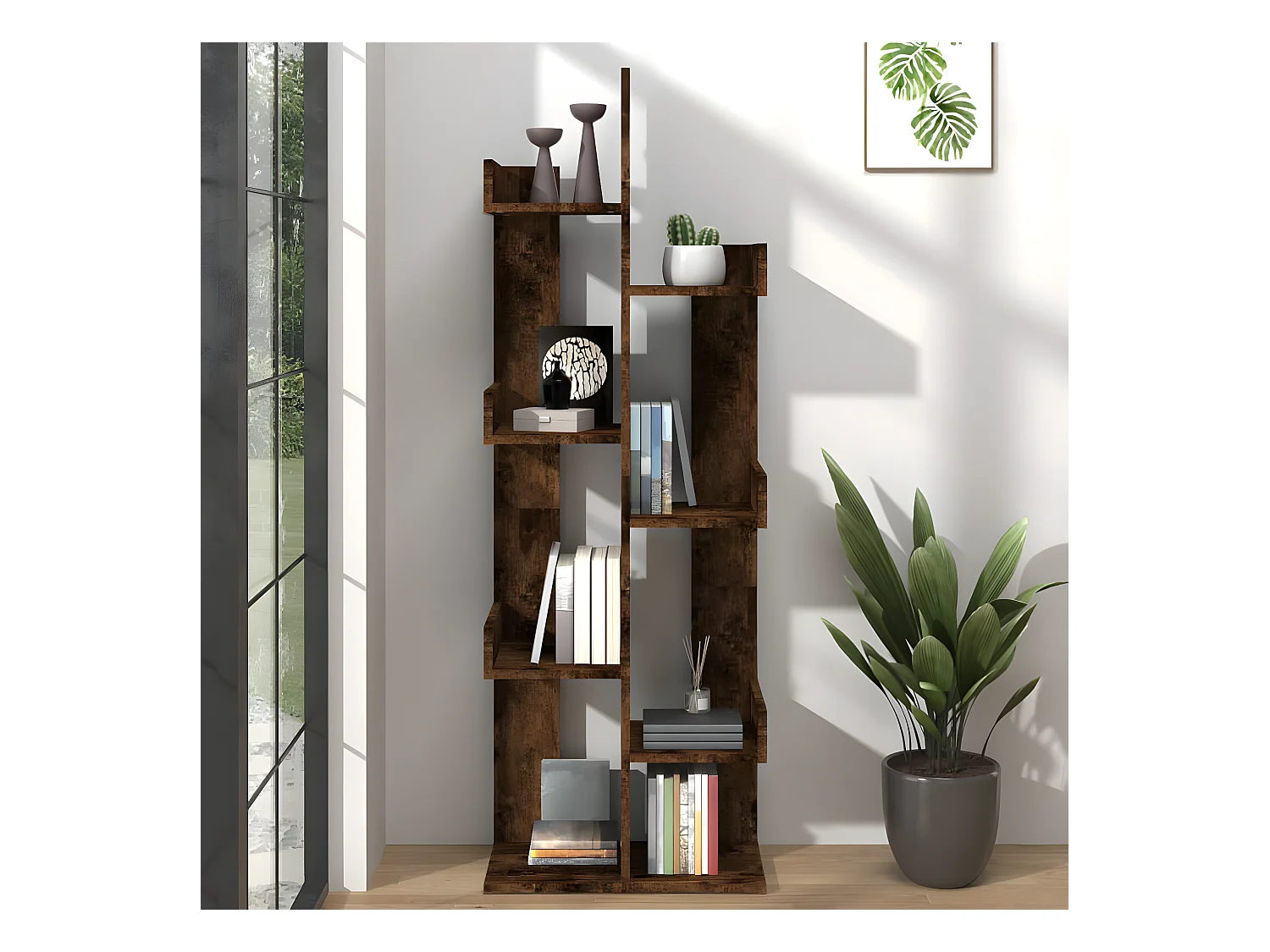 Bibliothèque 48x25,5x140 cm Chêne fumé Bois d'ingénierie