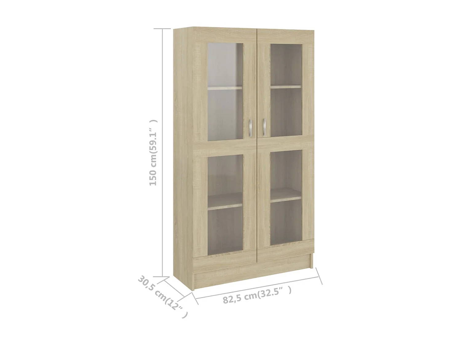 Armoire à vitrine Chêne sonoma 82,5x30,5x150 cm Aggloméré