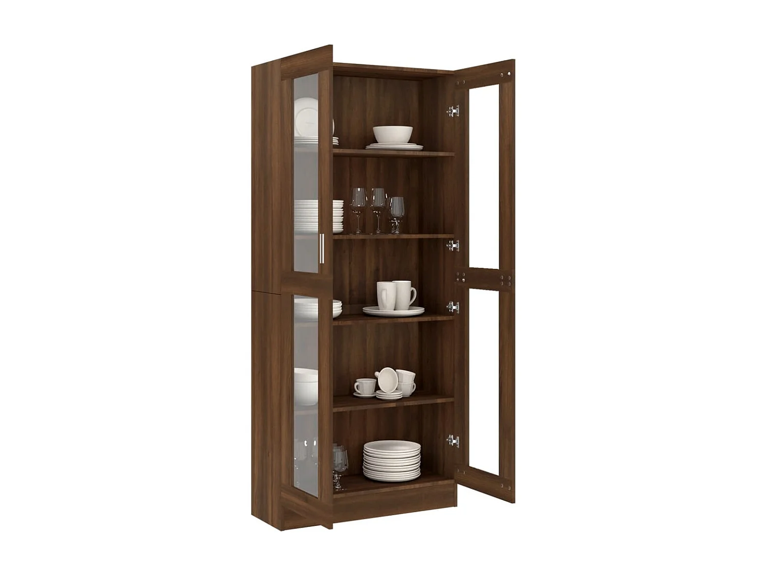 Vitrine 82,5x30,5x185,5 cm derivados madeira carvalho castanho