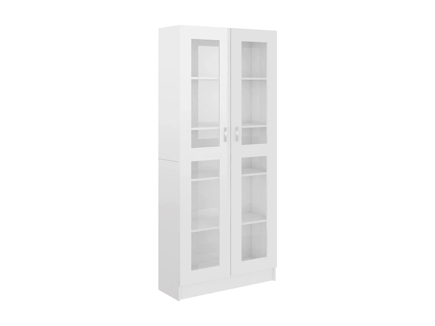 Armário vitrine 82,5x30,5x185,5cm contraplacado branco brilh.